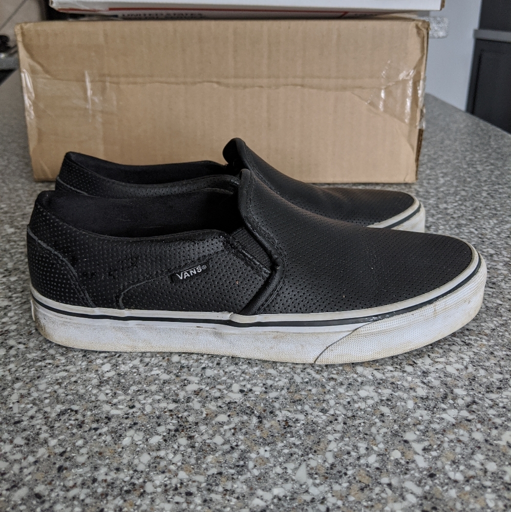 Vans Black Perforated Slides